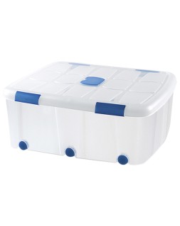 Contenedor plastico plasticforte 100 litros n 15 transparente con tapa 330x800x600 mm