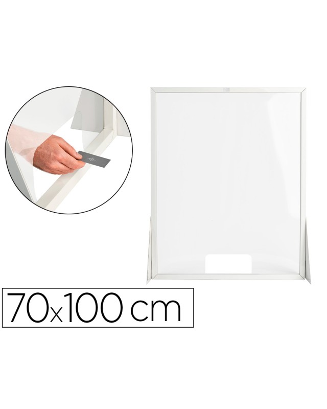 Pantalla de proteccion q-connect carton formato vertical 70x100 cm