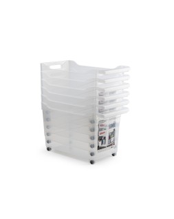 Carrito multiusos plasticforte n 2 transparente con asa 240x455x275 mm