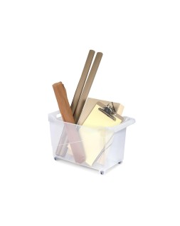 Carrito multiusos plasticforte n 2 transparente con asa 240x455x275 mm