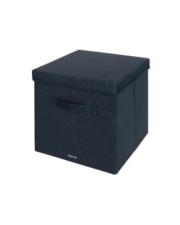 Caja de almacenaje leitz tela con tapa l dos piezas gris