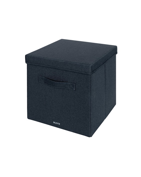 Caja de almacenaje leitz tela con tapa l dos piezas gris