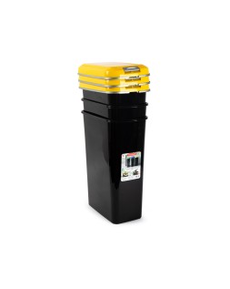 Contenedor para reciclaje plasticforte 25 l con tapa color amarillo parchis