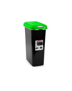 Contenedor para reciclaje plasticforte 25 l con tapa color verde parchis