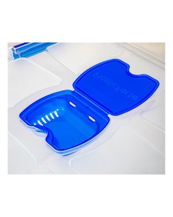 Contenedor de plastico plasticforte 55 litros n 4 transparente con tapa 590x400x350 mm