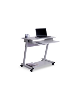 Mesa ordenador rocada rd-9100 sistema bloqueo con ruedas estructura metalica con bandeja teclado extraible