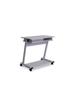 Mesa ordenador rocada rd-9100 sistema bloqueo con ruedas estructura metalica con bandeja teclado extraible