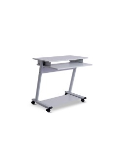 Mesa ordenador rocada rd-9100 sistema bloqueo con ruedas estructura metalica con bandeja teclado extraible