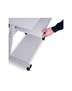 Mesa ordenador rocada rd-9100 sistema bloqueo con ruedas estructura metalica con bandeja teclado extraible