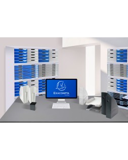 Modulo cajones sobremesa exacompta system 5 cajones poliestireno din a3 azul/gris 350x288x320 mm