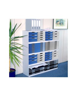 Modulo cajones sobremesa exacompta system 5 cajones poliestireno din a3 azul/gris 350x288x320 mm