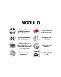 Modulo cajones sobremesa exacompta system 5 cajones poliestireno din a3 azul/gris 350x288x320 mm