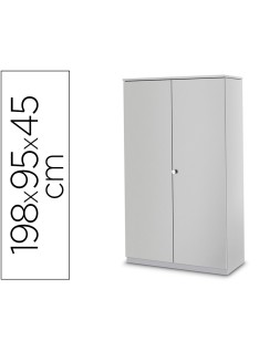 Armario metalico iorder mm2000 con 2 puertas batientes y 4 estantes 198x95x45 cm