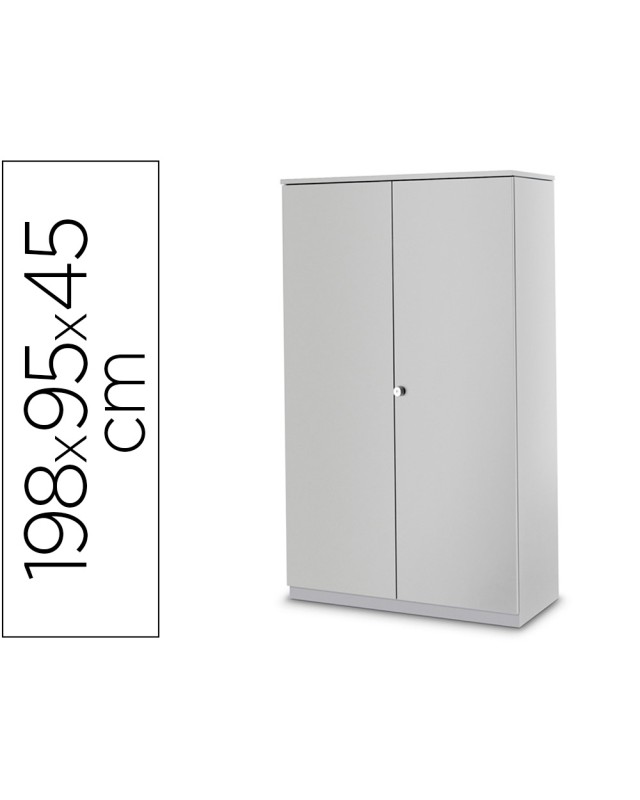 Armario metalico iorder mm2000 con 2 puertas batientes y 4 estantes 198x95x45 cm