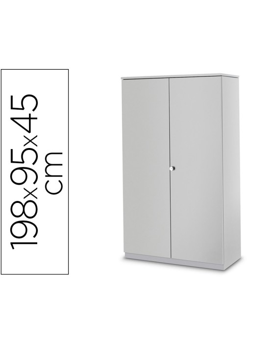 Armario metalico iorder mm2000 con 2 puertas batientes y 4 estantes 198x95x45 cm
