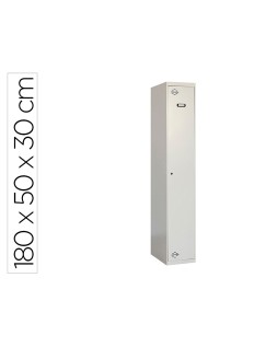 Taquilla metalica simonrack 1 puerta con cerradura montada respiradero y etiquetero gris/gris 1800x500x300 mm