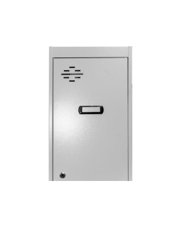 Taquilla metalica simonrack 2 puertas con cerradura montada respiradero y etiquetero gris/gris 1800x500x300 mm