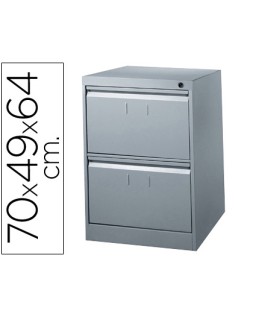 Fichero cajones de suelo metalico de 2 cajones 70cm alto,64cm prof,49cm anchocolor gris n.75