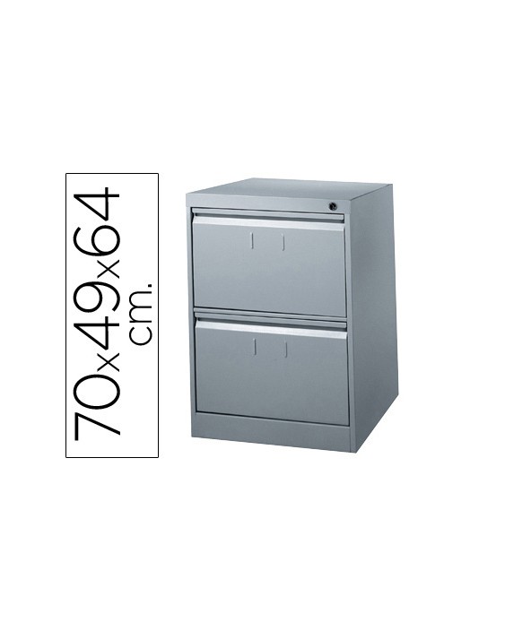 Fichero cajones de suelo metalico de 2 cajones 70cm alto,64cm prof,49cm anchocolor gris n.75