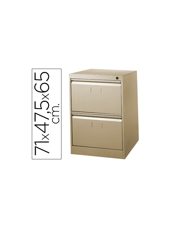 Fichero cajones de suelo metalico de 2 cajones 71cm alto,65cm prof,47,5 anchocolor beige n.34