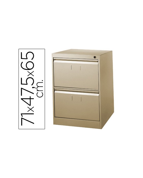 Fichero cajones de suelo metalico de 2 cajones 71cm alto,65cm prof,47,5 anchocolor beige n.34