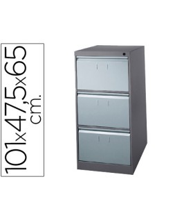Fichero cajones de suelo metalico de 3 cajones 101 alto,65 prof. 47,5 ancho color gris n.1375