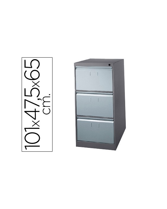 Fichero cajones de suelo metalico de 3 cajones 101 alto,65 prof. 47,5 ancho color gris n.1375