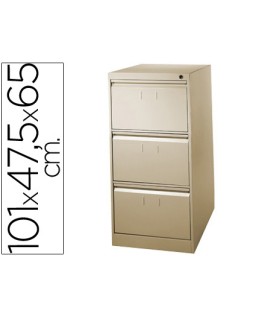 Fichero cajones de suelo metalico de 3 cajones 101 alto,65 prof. 47,5 ancho color beige n.34