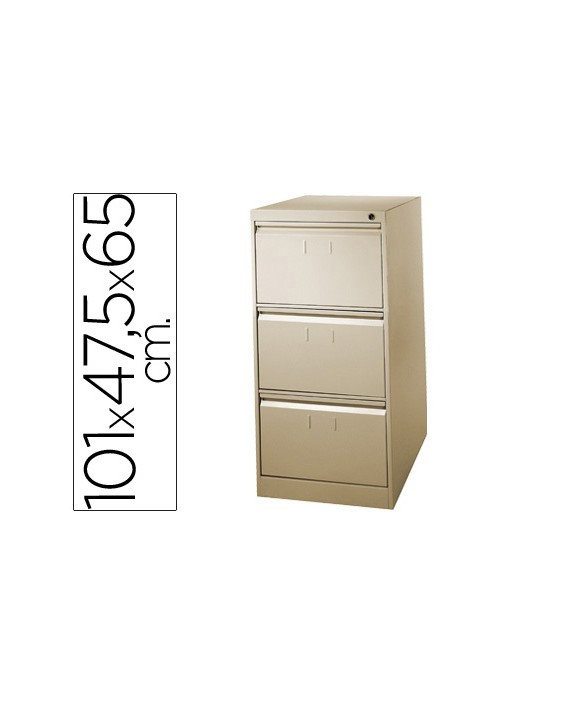 Fichero cajones de suelo metalico de 3 cajones 101 alto,65 prof. 47,5 ancho color beige n.34
