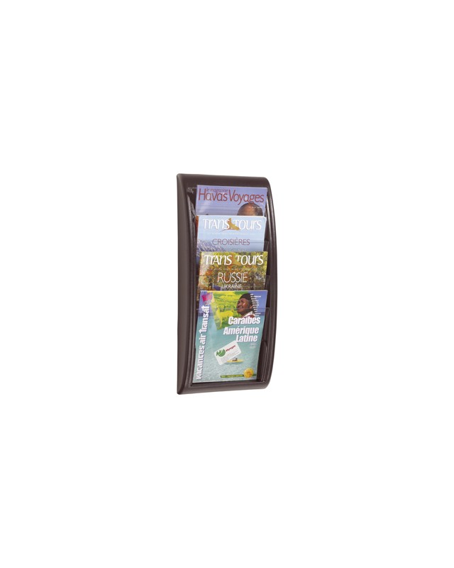Expositor mural paperflow din a4 negro 4 casillas 650x290x95 mm
