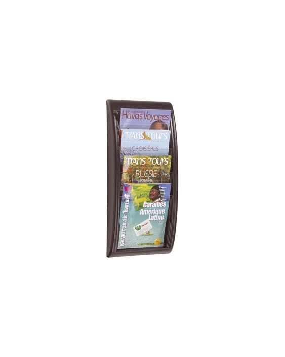 Expositor mural paperflow din a4 negro 4 casillas 650x290x95 mm
