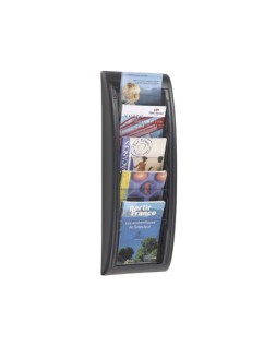 Expositor mural paperflow din a5 negro 5 casillas 650x228x95 mm