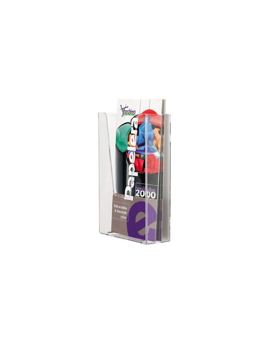 Expositor mural archivo 2000 metacrilato 1/3 din a4 transparente 110x45x180 mm un compartimiento