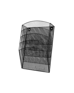 Expositor mural q-connect de pared 5 bandejas din a4 negro 9,3x31,5x44 cm