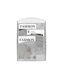 Expositor mural q-connect de pared 5 bandejas din a4 plateado 9,3x31,5x44 cm