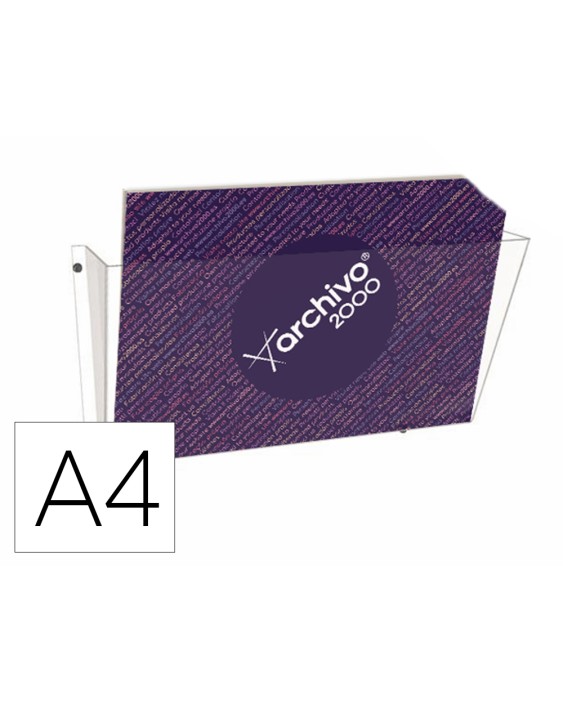 Expositor mural archivo 2000 portafolletos 1 compartimento din a4 horizontal 75x370x180 mm