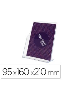 Expositor archivo 2000 premium portafolletos din a5 vertical cristal transparente 95x160x210mm