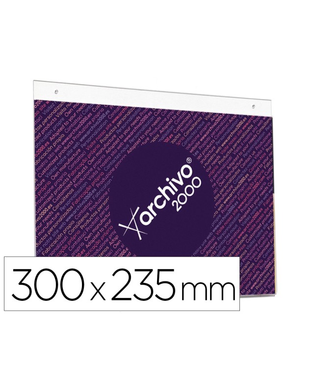 Expositor mural archivo 2000 con taladros ultra transparente din a4 horizontal 300x235 mm