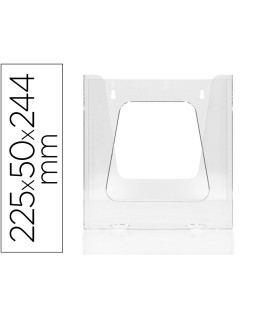 Expositor mural archivo 2000 metacrilato un compartimento din a4 vertical transparente 235x50x240 mm
