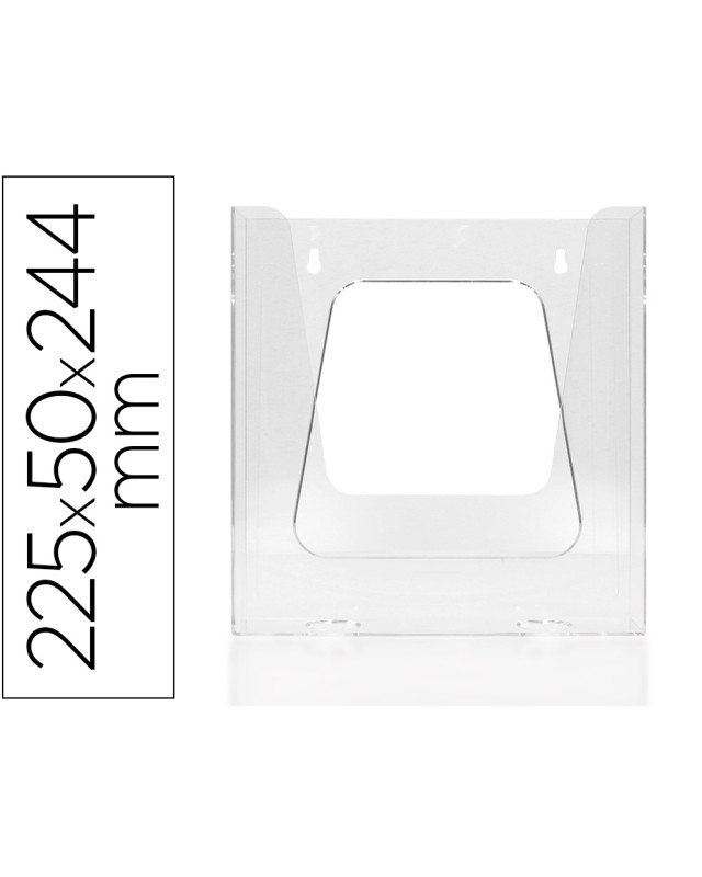 Expositor mural archivo 2000 metacrilato un compartimento din a4 vertical transparente 235x50x240 mm
