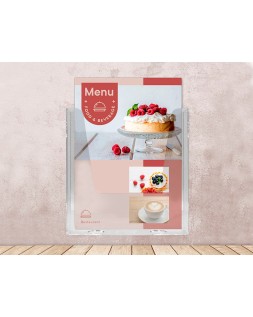 Expositor mural archivo 2000 metacrilato un compartimento din a4 vertical transparente 235x50x240 mm