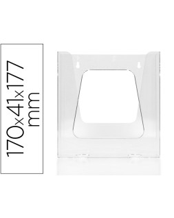 Expositor mural archivo 2000 metacrilato un compartimento din a5 vertical transparente 170x41x180 mm