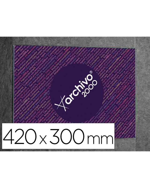 Expositor mural archivo 2000 con adhesivo poliestireno transparente din a3 horizontal 420x305 mm