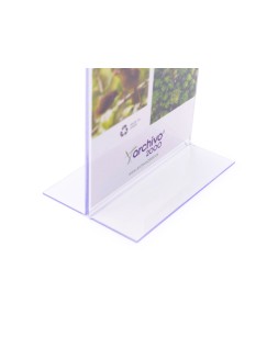 Expositor sobremesa archivo 2000 con forma t poliestireno transparente din a3 horizontal 100x420x305 mm