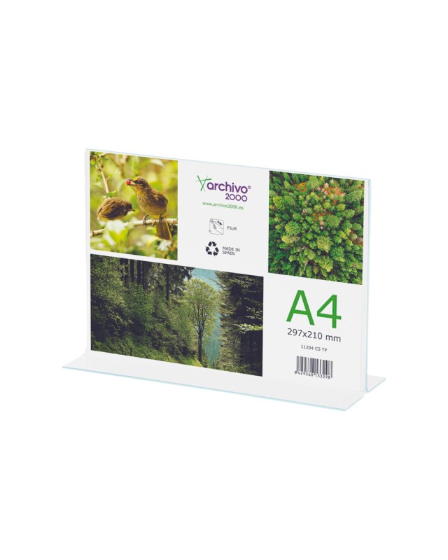 Expositor sobremesa archivo 2000 en forma de t a4 horizontal 85x300x215 mm