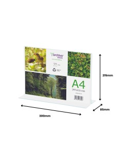 Expositor sobremesa archivo 2000 en forma de t a4 horizontal 85x300x215 mm