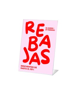 Expositor sobremesa archivo 2000 petg flexible en forma de l din a6 vertical 45x105x150 mm