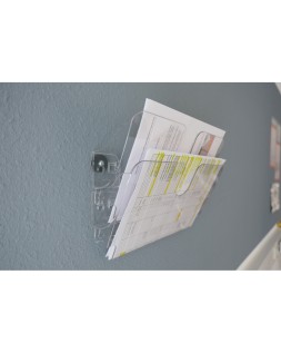 Expositor de mural durable flexiplus a4 horizontal doble magnetico transparente