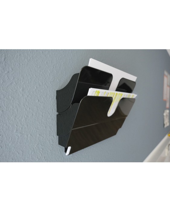 Expositor de mural durable flexiplus a4 horizontal doble magnetico negro