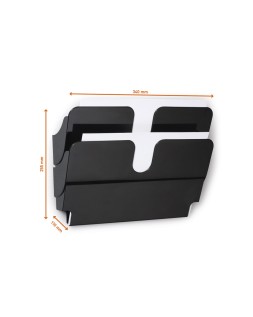 Expositor de mural durable flexiplus a4 horizontal doble magnetico negro
